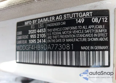 2013 Mercedes-Benz C 250 Sport from USA, damaged, VIN WDDGF4HB9DA773081